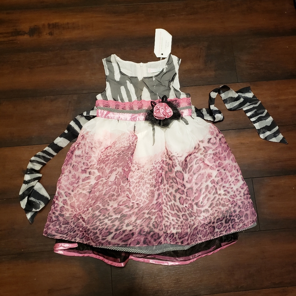 NWT Pink, White and Black Animal Print Dress